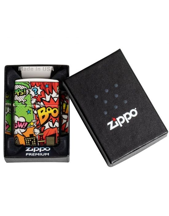Zippo Aansteker Pop Art City Design - detail