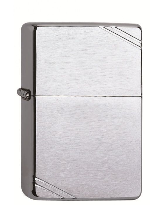 ZIPPO Aansteker PL 230 VINTAGE CHROME BRUSHED - vooraanzicht