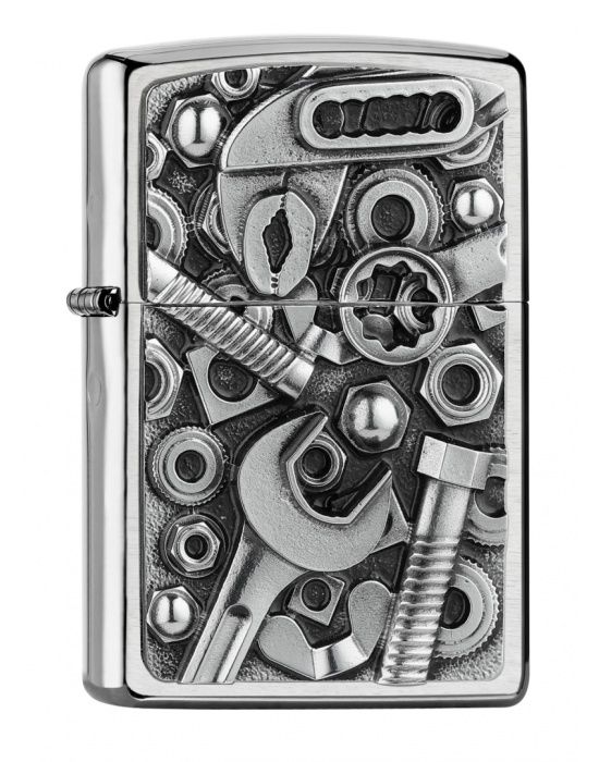 Zippo Aansteker Screws & Tools Design - vooraanzicht