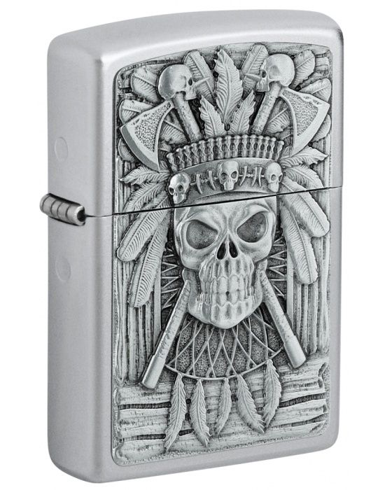 Zippo Aansteker Skull Indian Design - vooraanzicht
