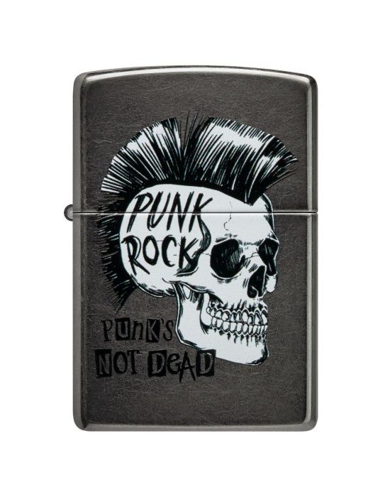 Zippo Aansteker Skull Punk Rock Design - vooraanzicht