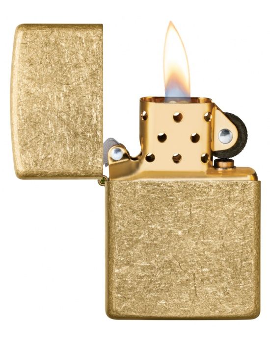 ZIPPO Aansteker Tumbled Brass - detail