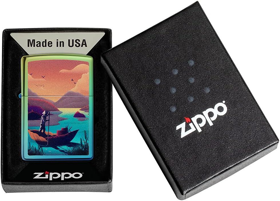 Zippo AMZ 49191 Leaf Boating Design aansteker detail 2