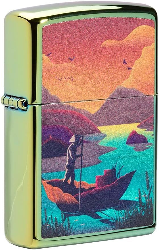 Zippo AMZ 49191 Leaf Boating Design aansteker achteraanzicht
