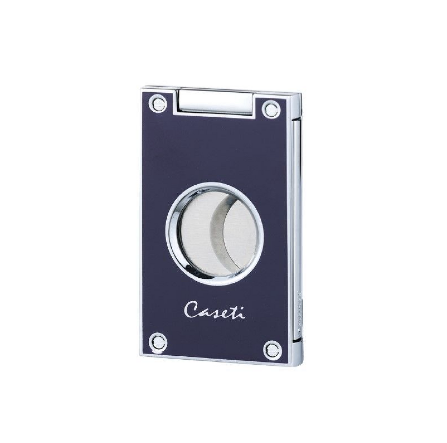 Caseti guillotine sigarenknipper in marineblauw en chroom