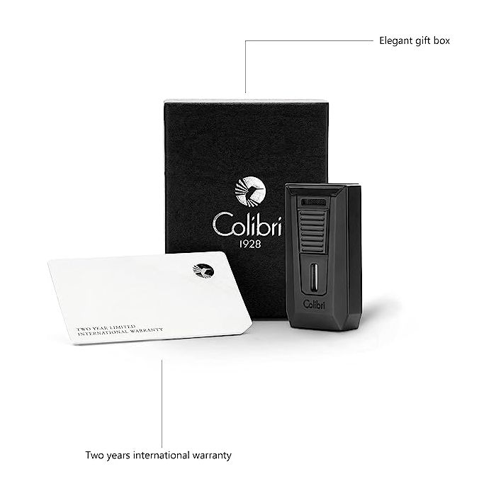 Colibri Double Flame Slide Black - bovenaanzicht dubbele jet flame