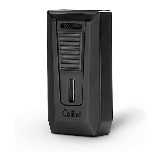 Colibri Double Flame Slide Black - vooraanzicht zwarte jet flame aansteker