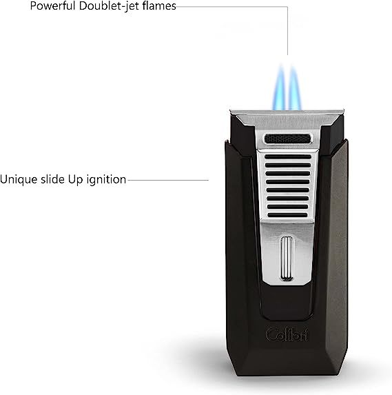Colibri Double Flame Slide Black/Chrome - zijaanzicht