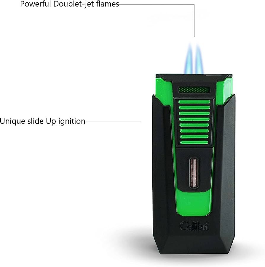 Colibri Double Flame Slide Black/Green - zijaanzicht