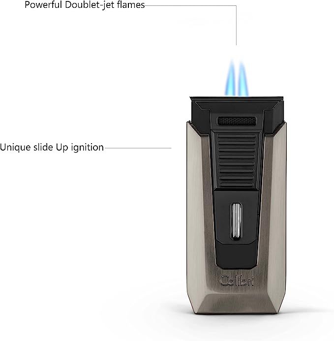 Colibri Double Flame Slide Gunmetal/Black - zijaanzicht