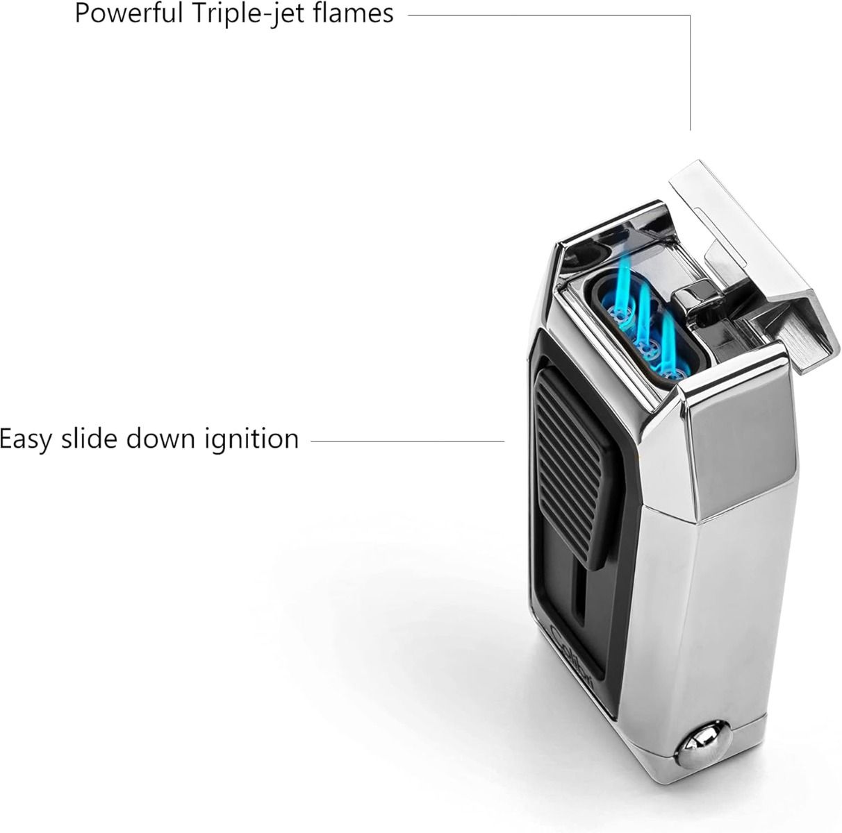 Colibri aanst. Triple Flame Quantum Chrome - zijaanzicht