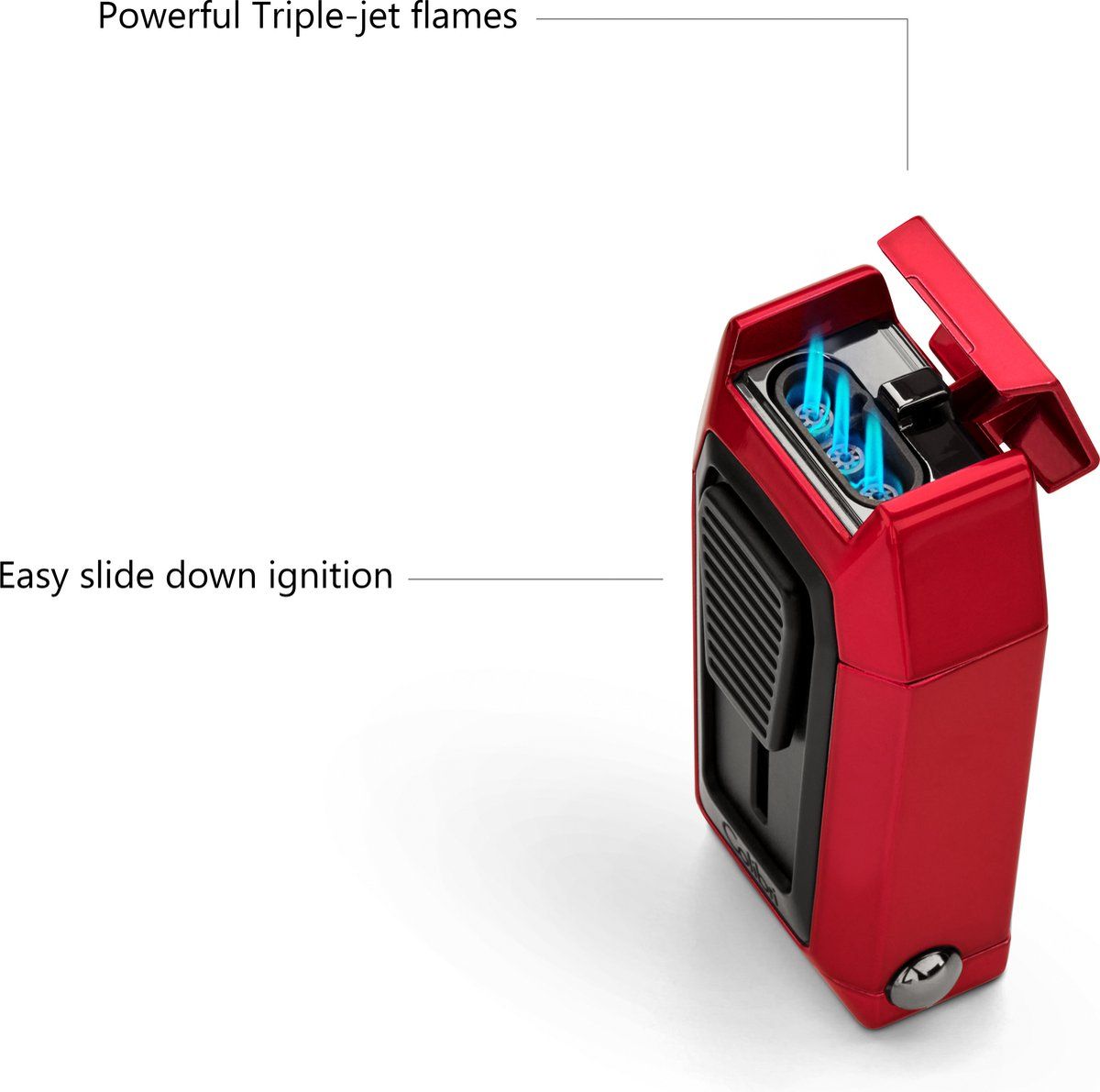 Colibri aanst. Triple Flame Quantum Red - zijaanzicht