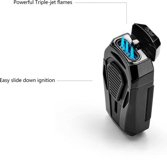 Colibri aanst. Triple Flame Boss Black - zijaanzicht