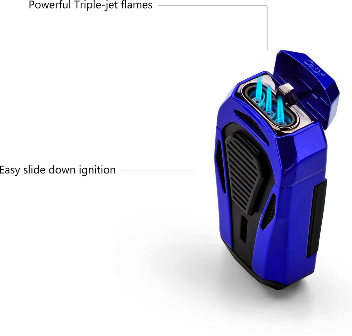 Colibri aanst. Triple Flame Boss Blue/Black - zijaanzicht
