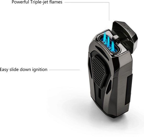 Colibri aanst. Triple Flame Boss Gunmetal - zijaanzicht