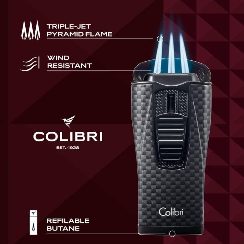 Colibri aanst. Triple Flame Monaco Carbon Fiber Black - zijaanzicht