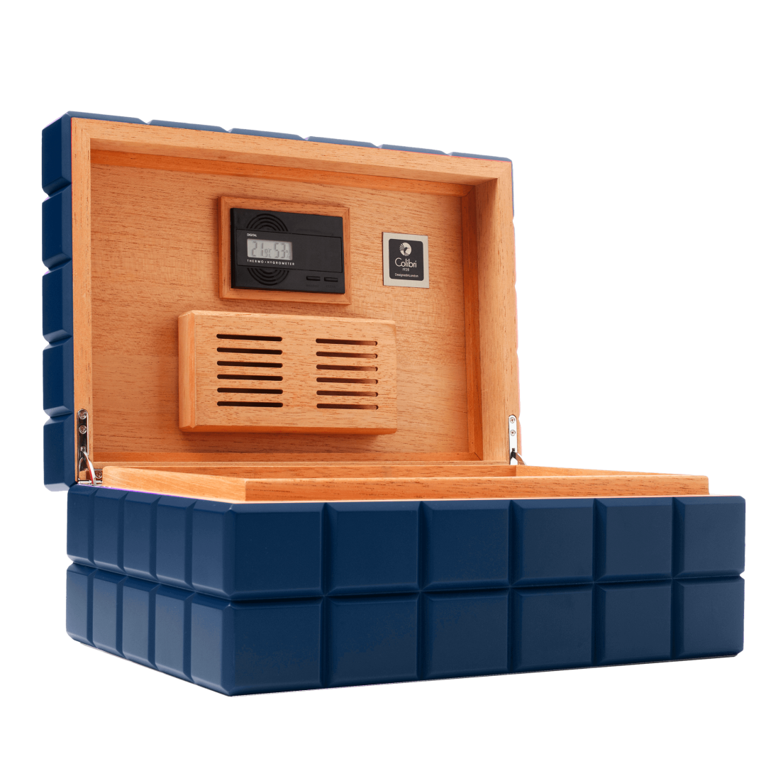 Colibri Humidor Heritage Blue - geopend