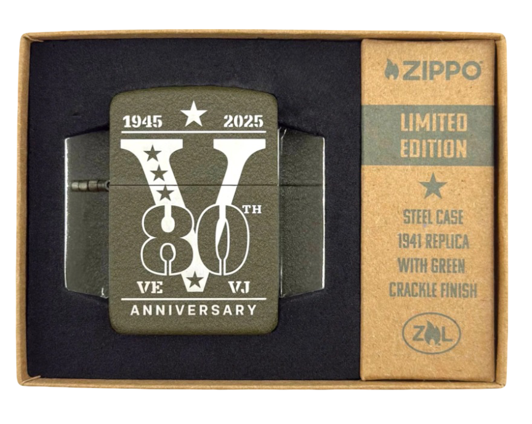 Zippo VE/VJ Design 80th Anniversary Limited aansteker vooraanzicht