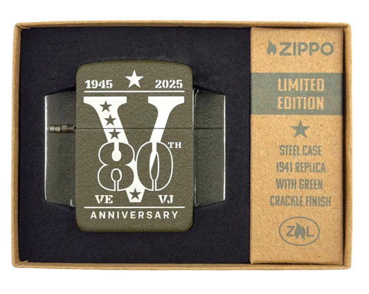Zippo VE/VJ Design 80th Anniversary Limited aansteker vooraanzicht