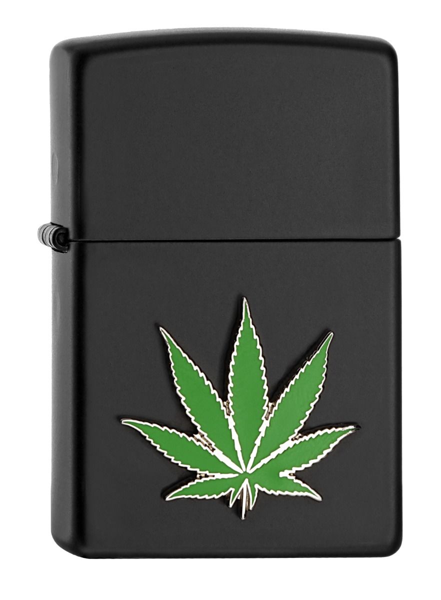 Zippo Aansteker 218 Cannabis Leaf - vooraanzicht