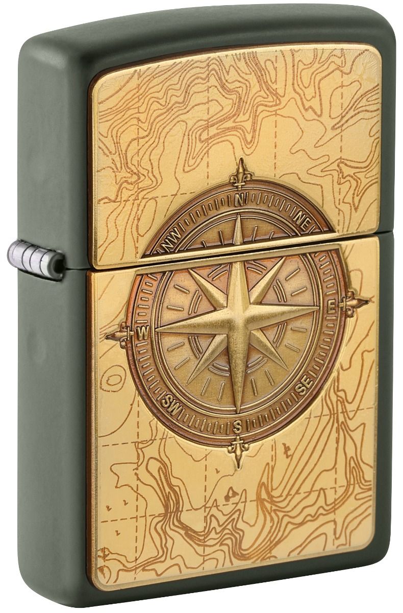 Zippo Aansteker - 221 Topographic Compass - vooraanzicht