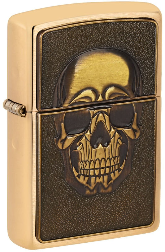 Zippo Aansteker - 204B Embossed Skull - vooraanzicht