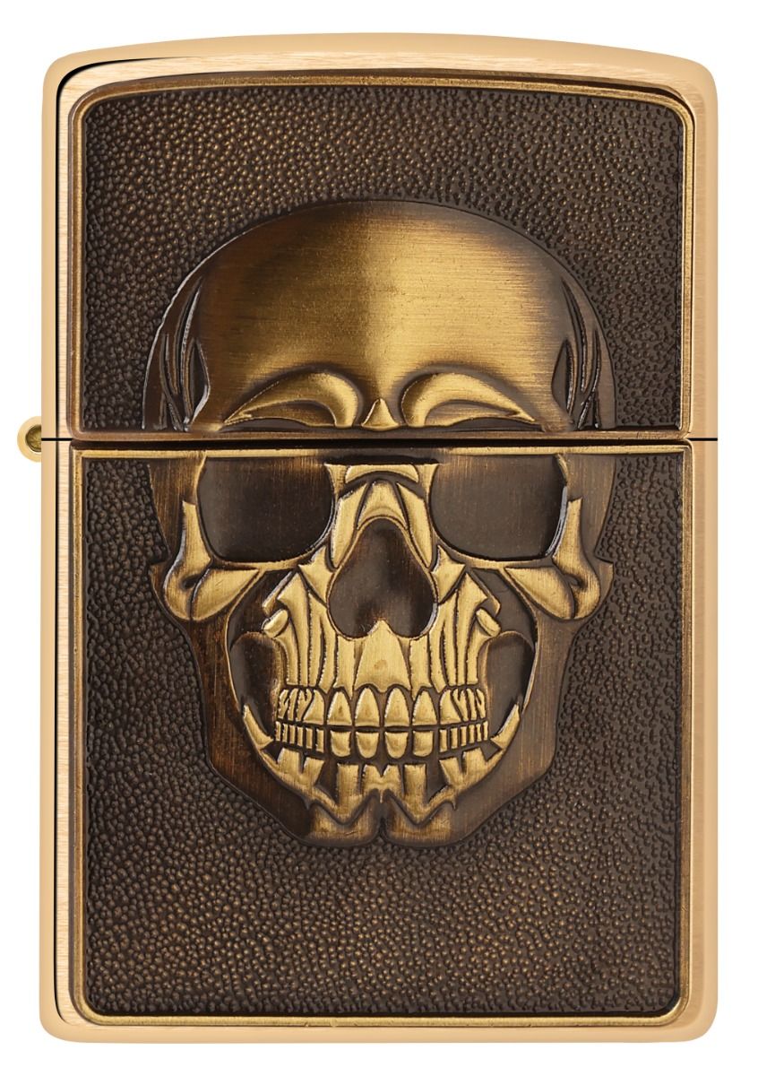 Zippo Aansteker - 204B Embossed Skull - achteraanzicht