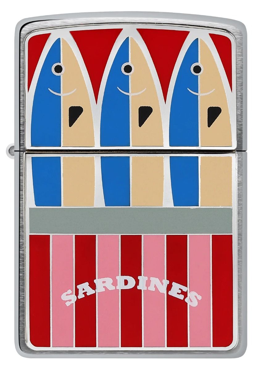 Zippo Aansteker - 200 Sardines Emblem - achteraanzicht
