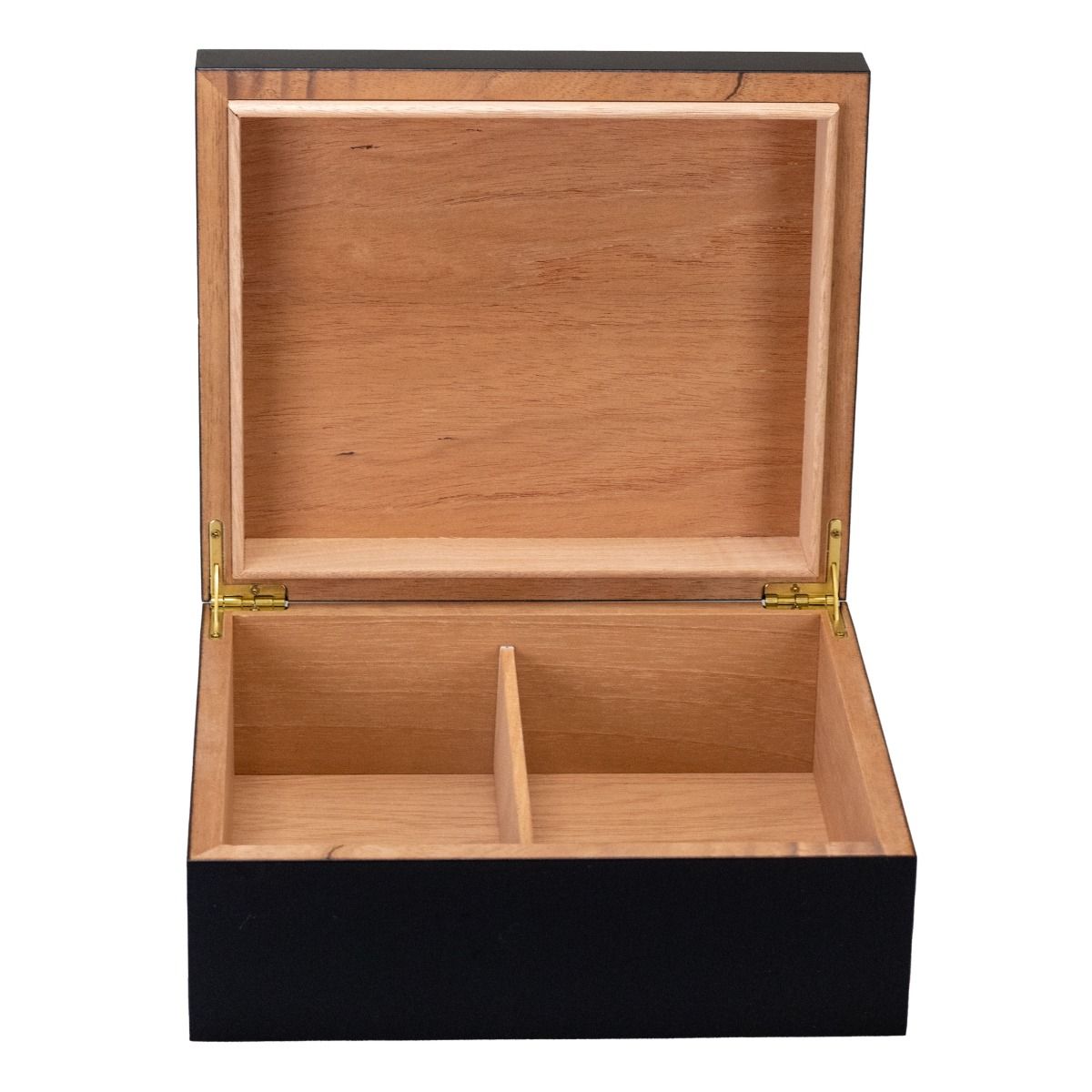 Humidor black/matt w/cigar logo 25 sig. - binnenaanzicht cederhout interieur