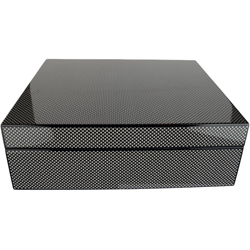 Humidor Carbon voor ca. 30 sigaren - vooraanzicht productfoto