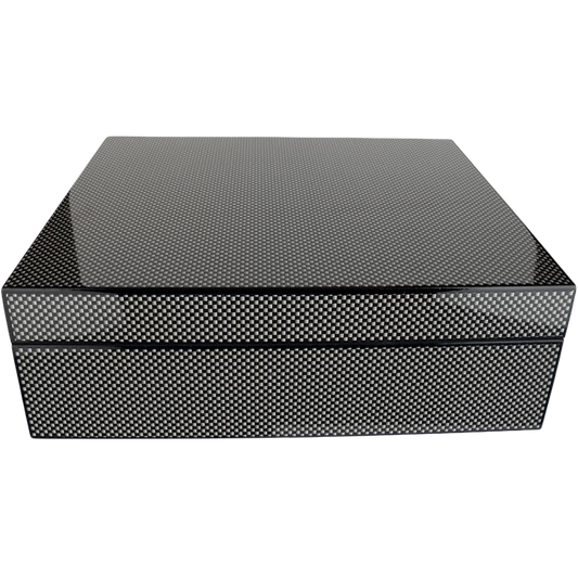 Humidor Carbon voor ca. 30 sigaren - vooraanzicht productfoto