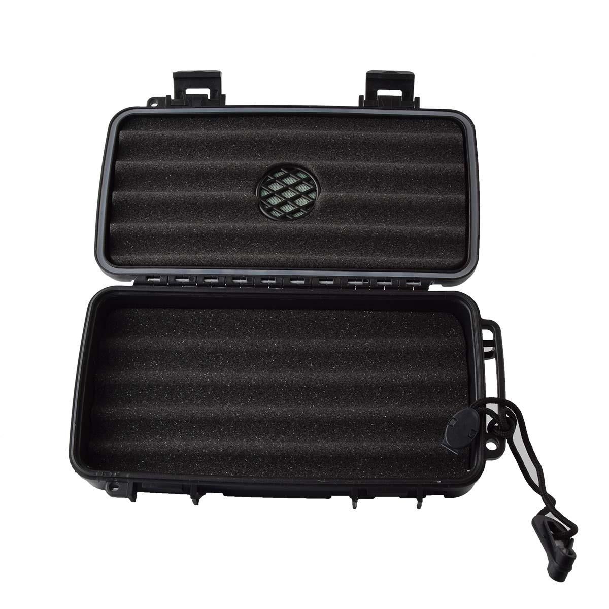Travel humidor voor 5 sigaren - binnenaanzicht met cederen compartimenten