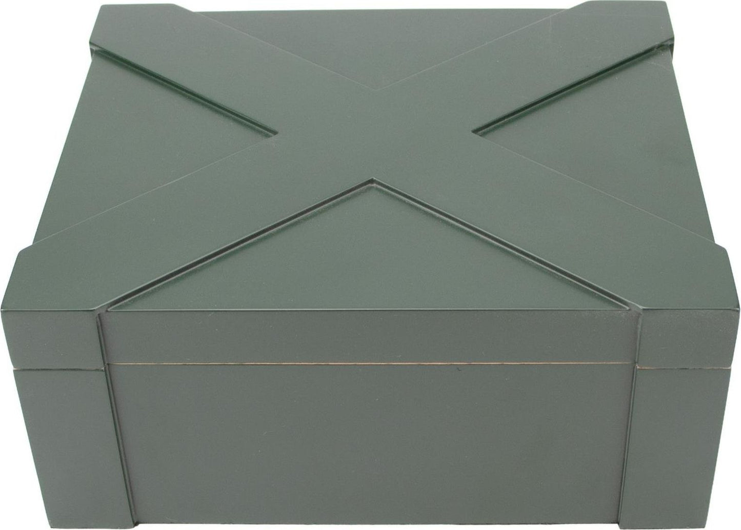 Humidor Dark Green - binnenaanzicht met cederhout en hygrometer