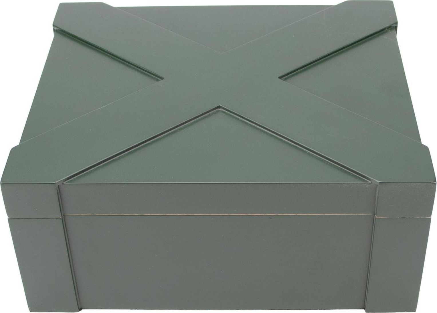 Humidor Dark Green - binnenaanzicht met cederhout en hygrometer