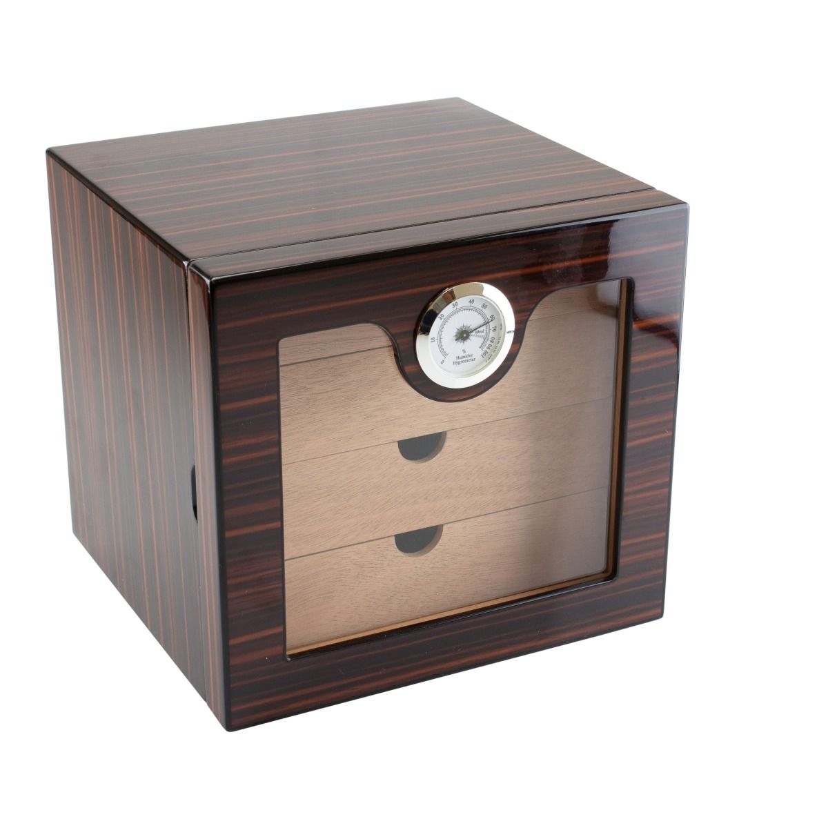 Humidor Cabinet teak 4drawers hi-gloss - productfoto vooraanzicht