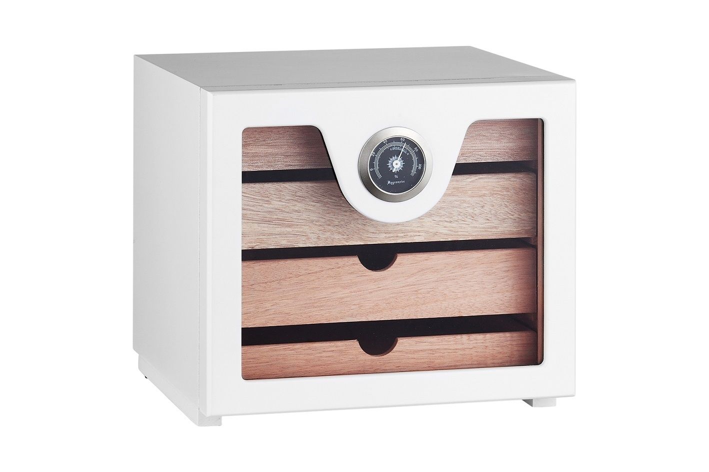 Angelo Humidor Kabinet White 25x23x22cm - vooraanzicht witte kabinet humidor