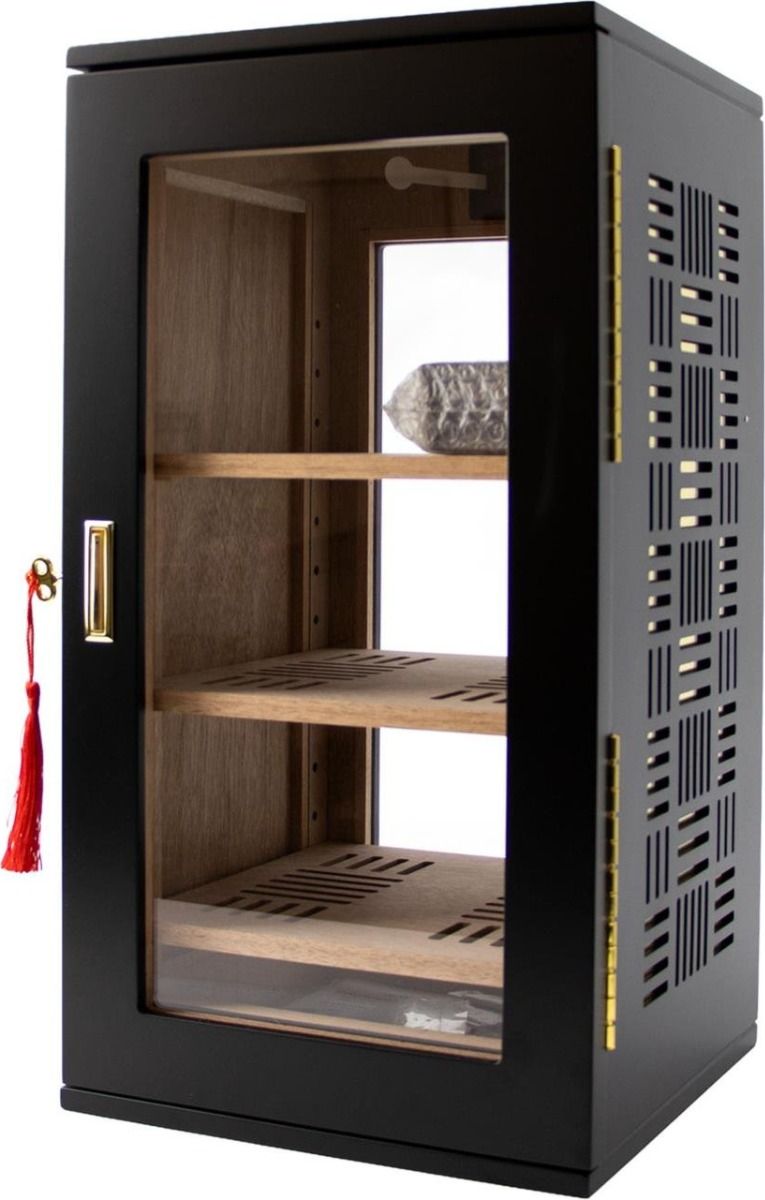 Humidor Kabinet Black matte 75 sigaren - vooraanzicht productfoto