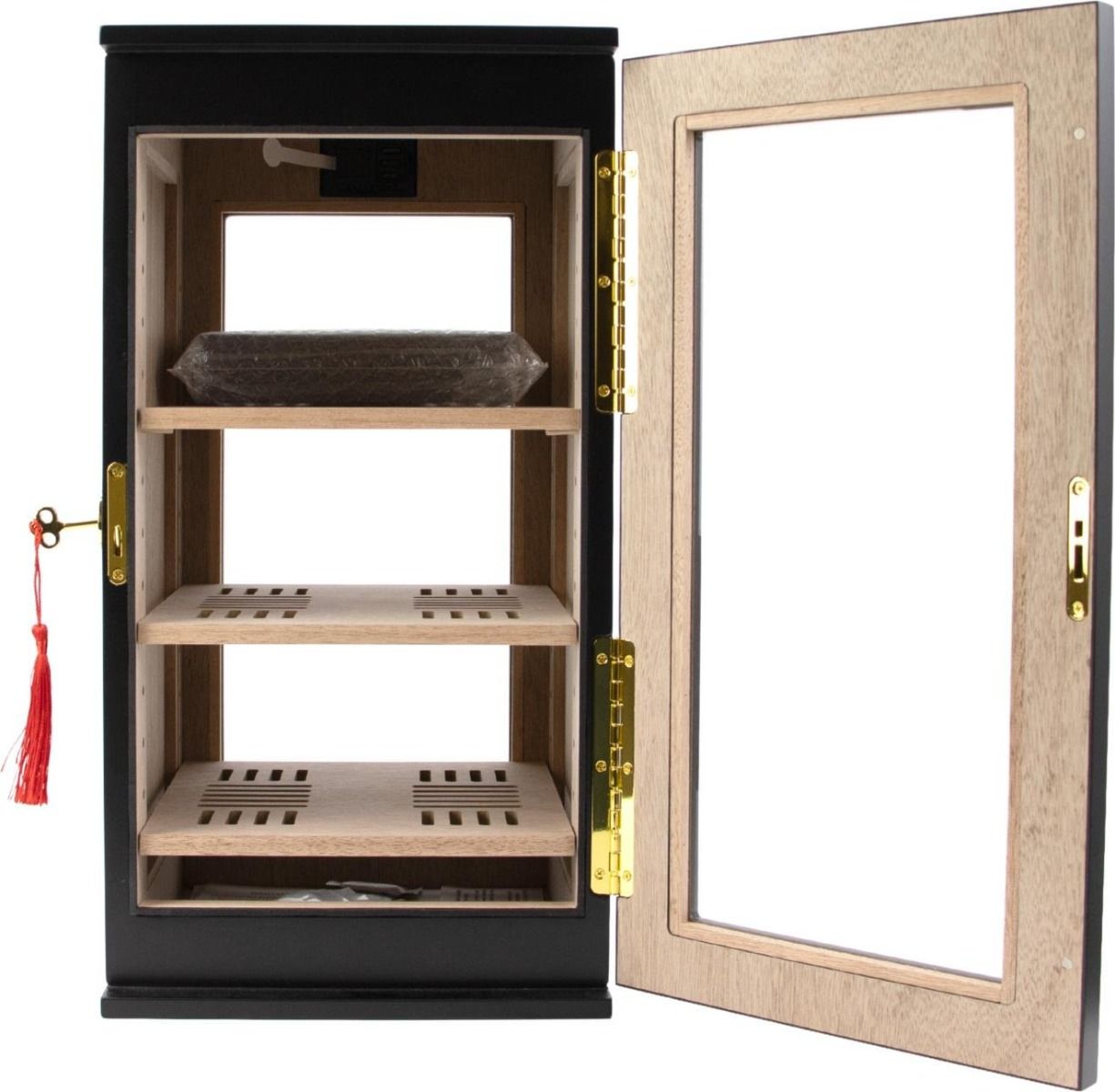 Humidor Kabinet Black matte - detail deur en sluiting