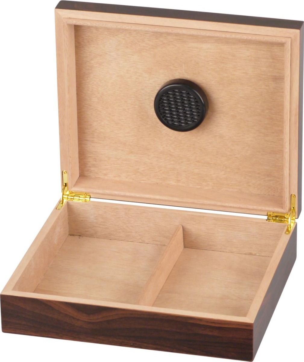 Humidor Walnoot decor ca. 20 sigaren - binnenaanzicht cederhout bekleding
