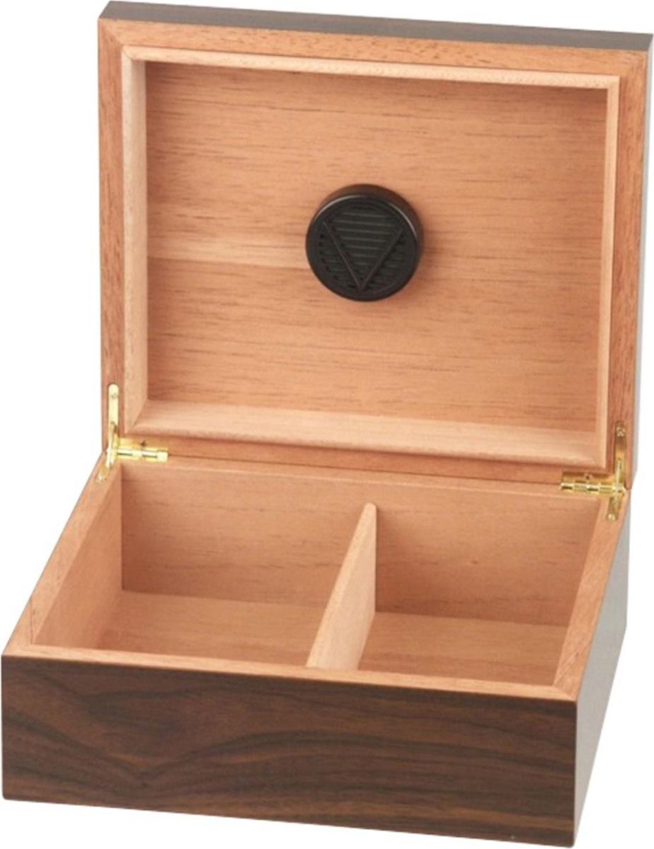 Humidor Walnoot decor ca. 25 sigaren - binnenaanzicht cederhout interieur