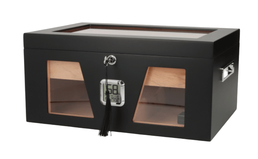 Angelo Humidor met Glas Black 100 sigaren - vooraanzicht productfoto