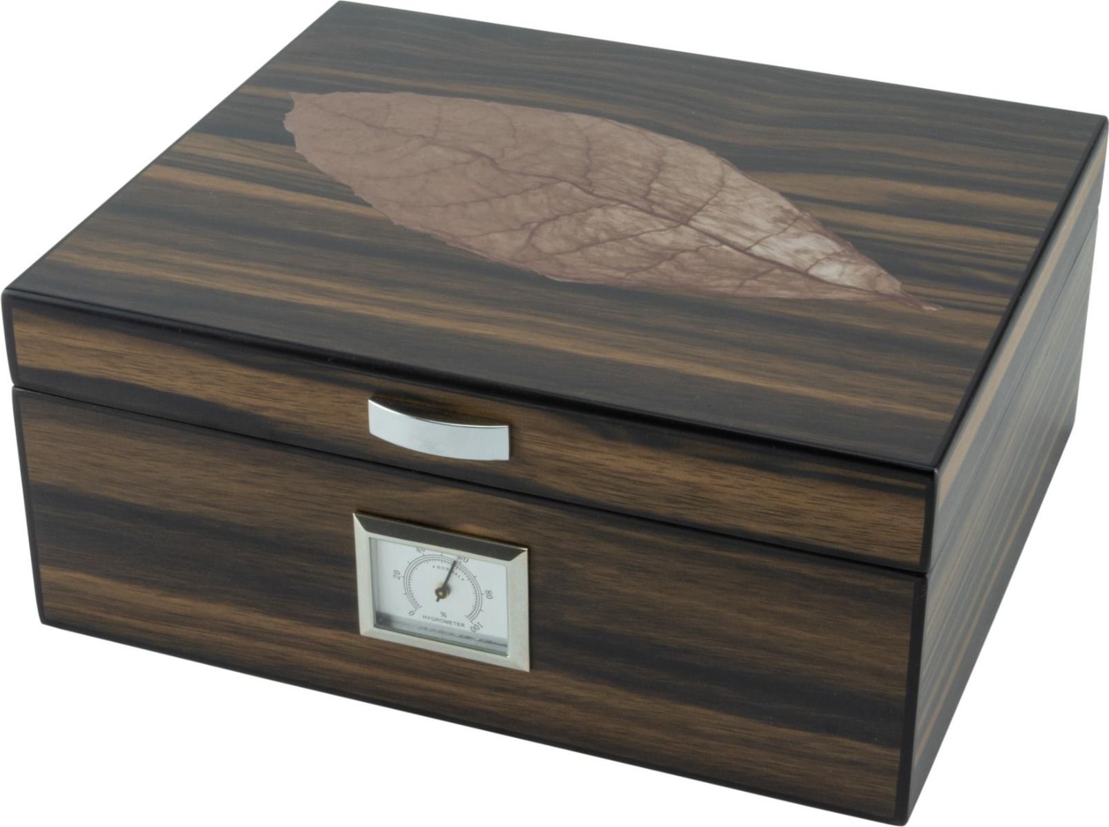 Humidor Leaf Voor ca 25 sigaren - productfoto vooraanzicht met bladmotief