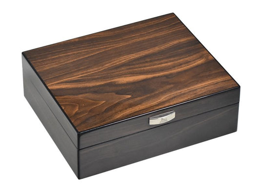 Humidor Lubinski Noyer 40 sig. - vooraanzicht notenhout humidor Lubinski