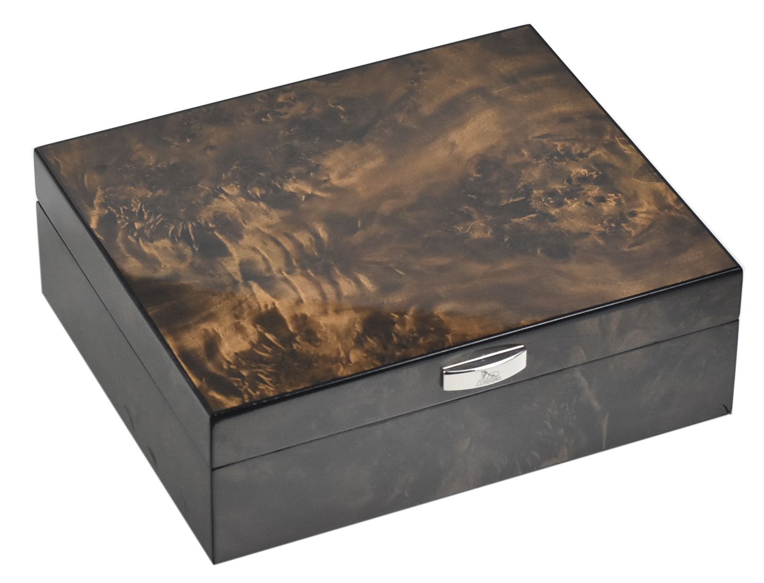 Humidor Lubinski Noyer (2) 40 sig. - vooraanzicht notenhout humidor Lubinski
