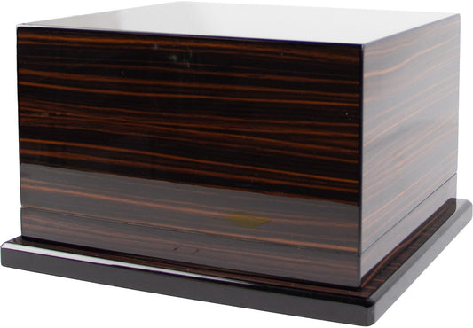 Humidor Ebony Finish Hi Gloss 75 sigaren - vooraanzicht hoogglans ebony humidor