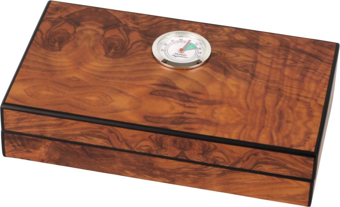 Mini cigar humidor burlwood finish matte for ca. 4 cigars - productfoto