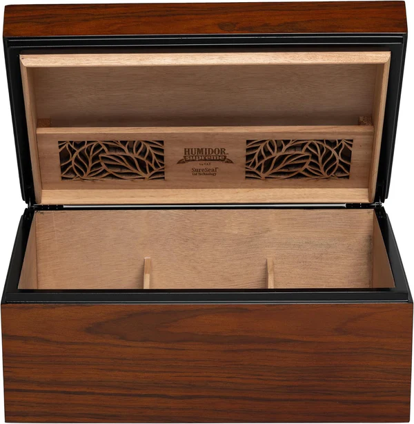 Humidor Supreme Dane Rosewood - binnenaanzicht met cederhout bekleding