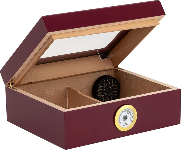 Humidor Supreme Capri High Gloss Red - binnenaanzicht cederhout