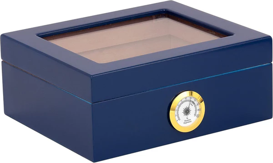 Humidor Supreme Capri High Gloss Blue 30 sigaren - vooraanzicht productfoto