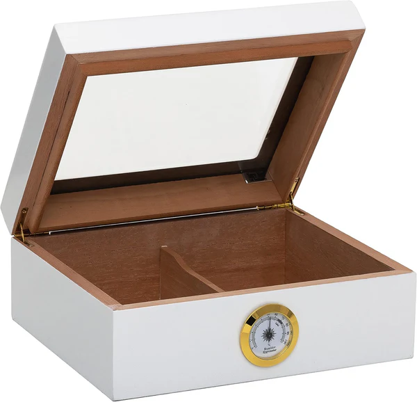 Humidor Supreme Capri High Gloss White - binnenaanzicht cederhout